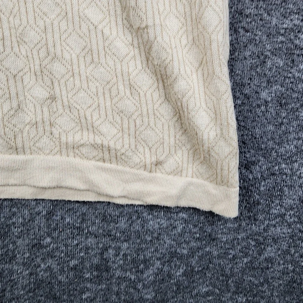 Banana‎ Republic Knit Polo Shirt Mens Large Beige Vintage Pima Cotton Geometric